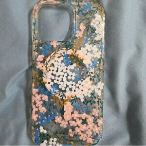 IPHONE 15 PRO MAX Kate Spade Pink and Blue Phone Case Protective Artistic Design